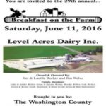 Washington Co. Breakfast on the Farm is Saturday, June 11 in Hartford