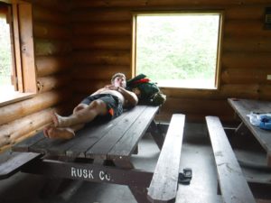 Mile napping on table