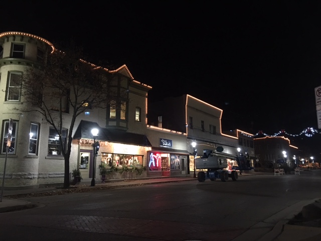 downtown lights, building