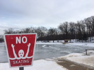 No skating ice