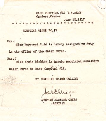 Thecla Richter, WWI, letter, 1917