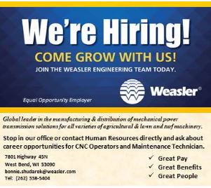 Weasler hiring