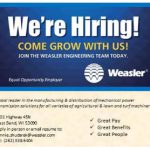 Weasler now hiring