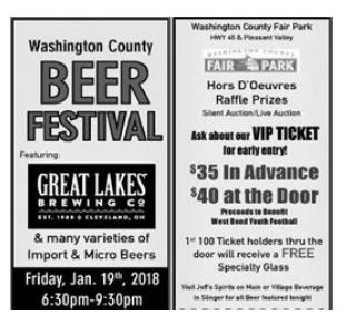 Washington County Beer / Wine Tasting this Friday, Jan. 19