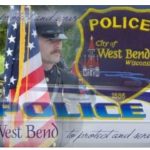 West Bend Police, struck, th American Flag and police shield