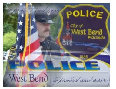 West Bend Police, struck, th American Flag and police shield