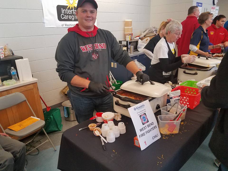 West Bend Firefighters at Chili tasting