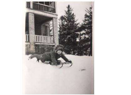 A young Betty Nelson enjoying the snow