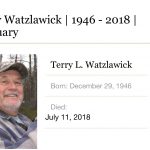 Obit: Terry Lee Watzlawick, 71, formerly of West Bend