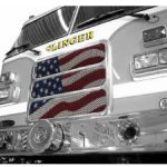 Slinger Fire Department graphic of a fire truck with a U.S. Flag in the front grill