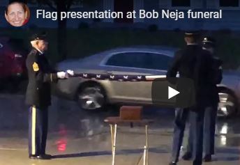Flag folding ceremony for Bob Neja