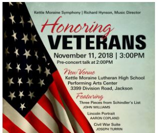 Kettle Moraine Symphony Honoring Veterans on Nov. 11.