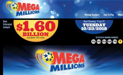 Mega Millions graphic for $1.6 billion jackpot