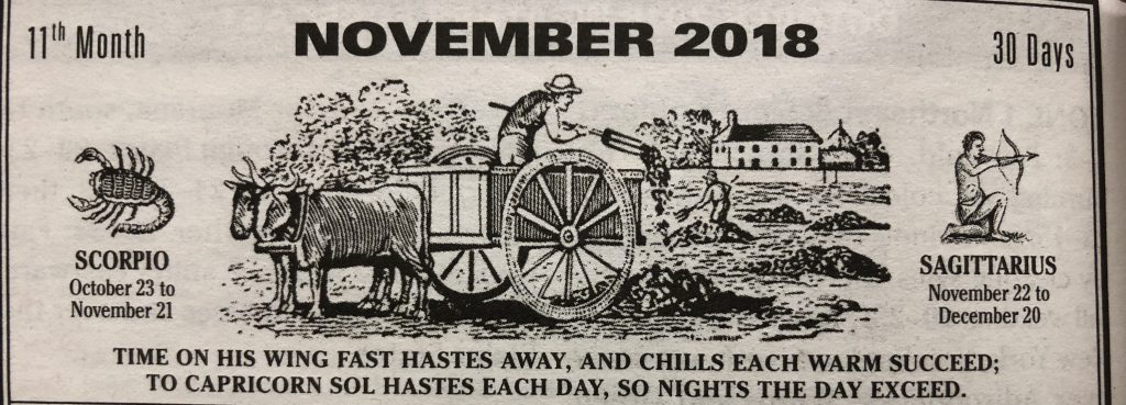 November 2018 Farmers' Almanac