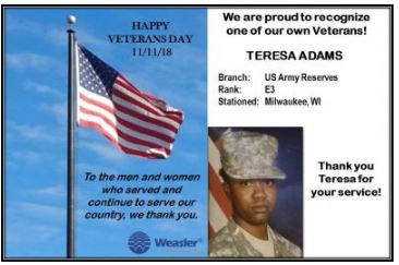 Teresa Adams served in the Army Reserves