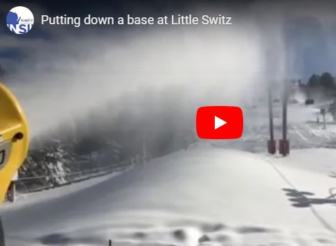 Snow cannons making snow at Little Switzerland Ski Hill in Slinger