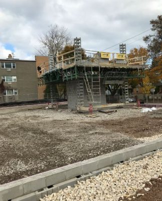 Elevator shaft at Cambridge Apartments