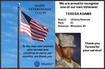 Teresa Adams served in military