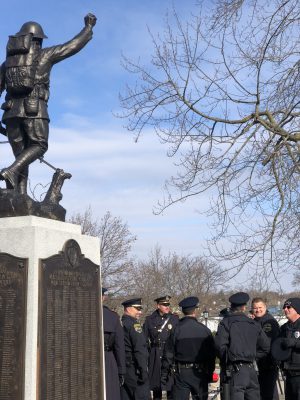 West Bend Police and the Doughboy Statue in West Bend