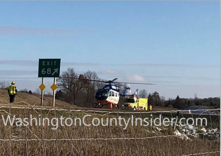 Flight for Life landing at scene