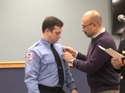 West Bend firefighter swearing in