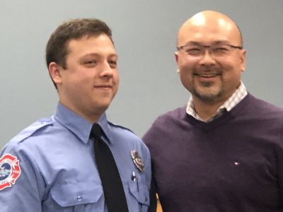 West Bend firefighter swearing in