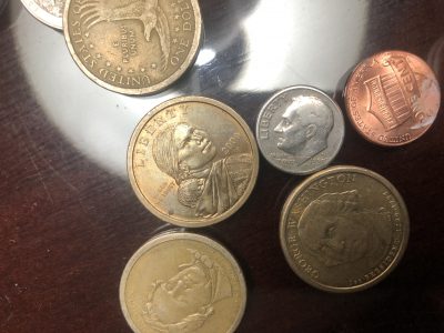 Dollar coins in El Salvador