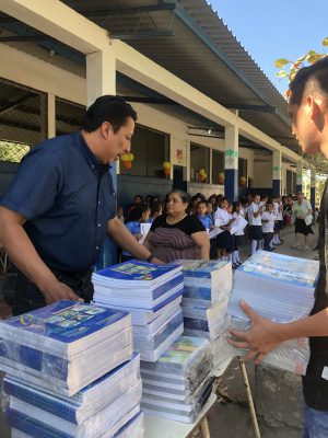 Backpacks and books in El Salvador