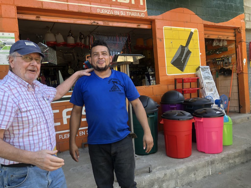 David with one of the investors at the hardware store