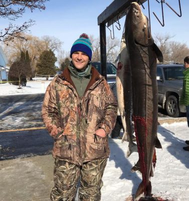 Sturgeon spearing on Lake Winnebago in Fond du Lac