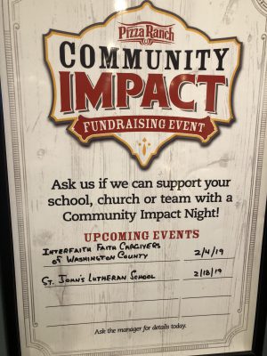 Community Impact at Pizza Ranch