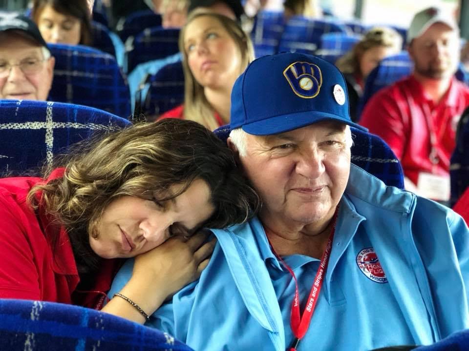 Tanya Berg and veteran dad on Honor Flight