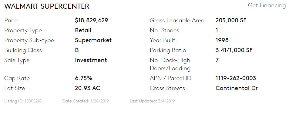 Walmart building in West Bend for sale