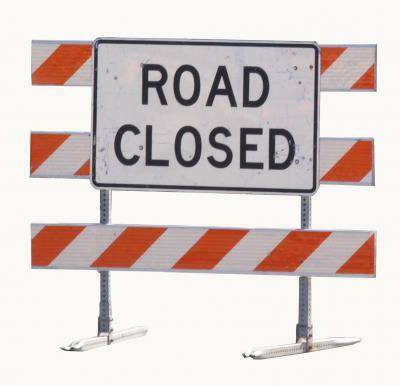 Road closed signage