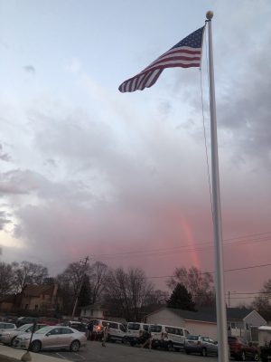 Rainbow to the east in Kewaskum