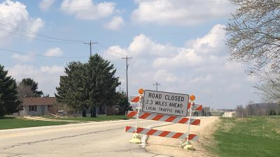 Road closed Hwy 33 and CTH P