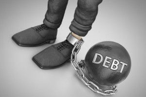 Debt is a ball and chain - courtesy Pintrest