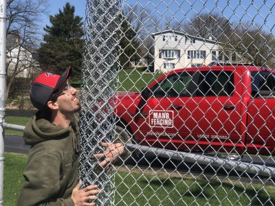 Fence repairs at Fireman's Park in Newburg