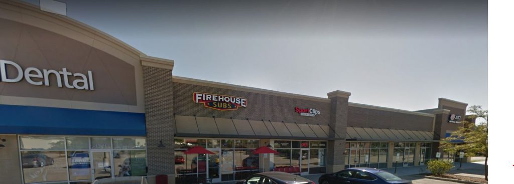 Strip mall, firehouse