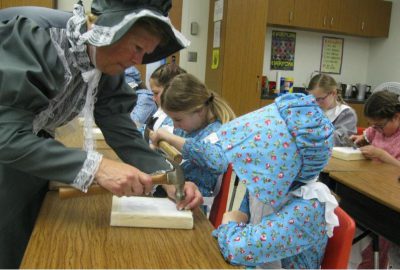 Pioneer Kids Day at desk