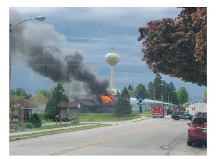 Fire at Westbury Bank in Kewaskum