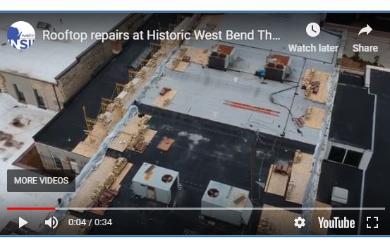 Historic West Bend Theatre rooftop repairs