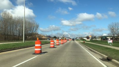 Traffic signals being installed on W. Washington Street