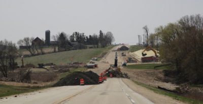 Roundabout work at Hwy 33 and Hwy P