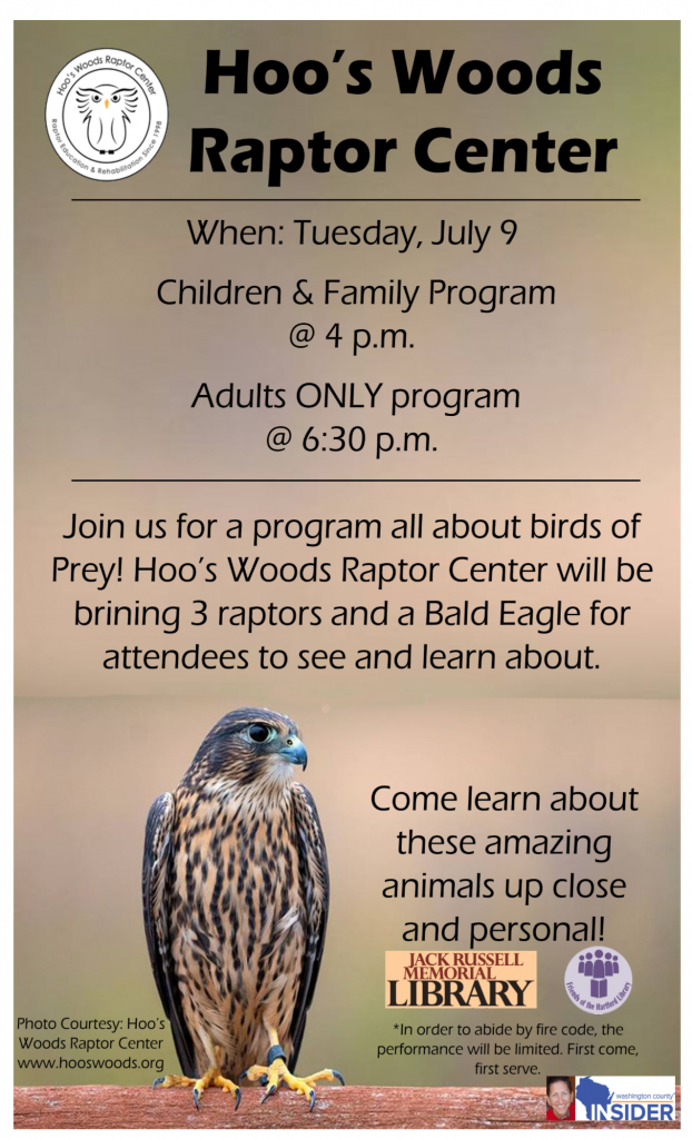 Jack Russell Memorial Library hosts Raptor program