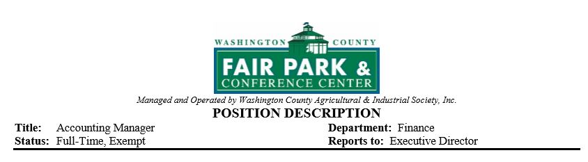 Washington County Fair Park job posting