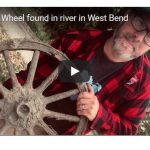 Wooden wheel from river
