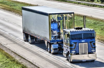 Big rig in Special Olympics convoy