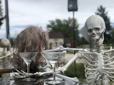 Skeletons on Highway 167 in Richfield
