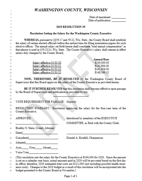 Executive Committee and salary recommendation